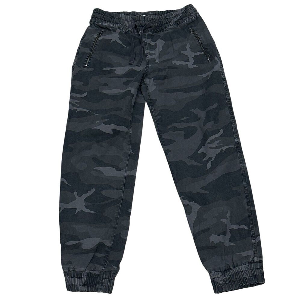 Aritzia TNA camouflage mid‎ rise gray jogger style cotton pants Sz Small Y2K